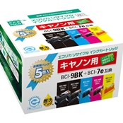 エコリカ　リサイクルインク　キヤノン7e9BK　5色パック　ECI-CAMP500/BOX