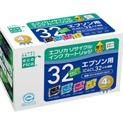 エコリカ　リサイクルインク　エプソン32番4色パック　ECI-E324P/BOX